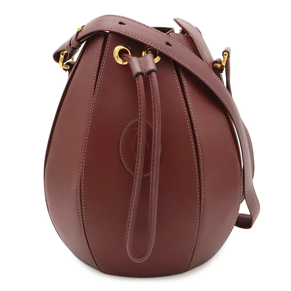 Cartier Must de Line Shoulder Bag, Leather, Bordeaux